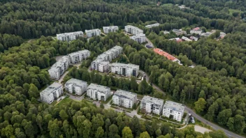 Flyfoto av Ellingsrudåsen, et boligområde i Oslo