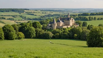 Et vakkert landskap i Normandie, Frankrike.