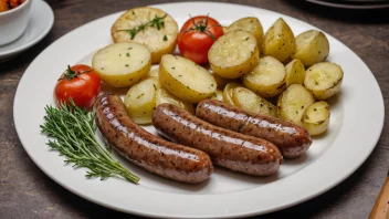 En tradisjonell norsk tokke-pølse rett.