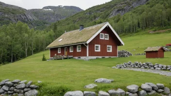 Et tradisjonelt norsk bondehus bygget i bondestil.