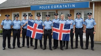 En gruppe norske polititjenestemenn i uniform, som representerer lensmannslaget.