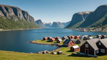 En pittoresk havneby i Norge, kjent for sin slående naturskjønnhet og sjarmerende bygninger.