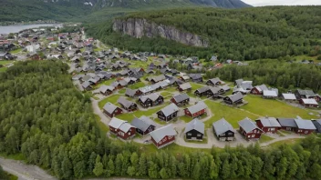 En typisk Oppegard i Norge, med en blanding av gamle og nye trehus.