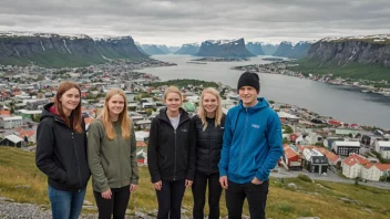 En gruppe unge mennesker fra nord-Norge, som snakker en blanding av norsk og engelsk.