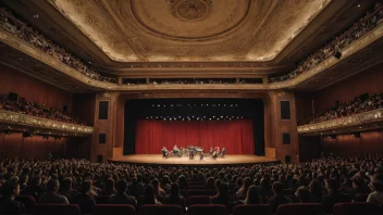 En konsert med en scene og et publikum, med et særskilt tema eller formål