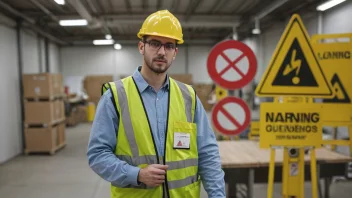 En person på arbeidsplassen som følger sikkerhetsretningslinjer og protokoller.