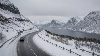 Et bilde av en vei i Øst-Norge, designet for å håndtere harde klimaforhold.