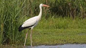 En stork i sitt naturlige habitat.