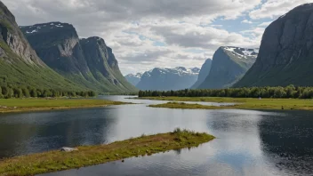 Et malerisk landskap av Bleikvassli, som viser dens naturskjønnhet