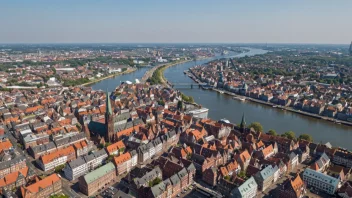 Byen Bremen i Tyskland, med sin rike kulturarv og historiske havn.