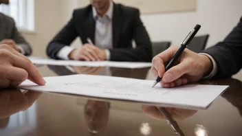 En person som signerer en kontrakt, symboliserer dokumentasjonen av en avtale.