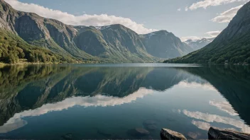 En fredelig innsjø i Norge