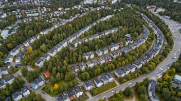 Flyfoto av Lambertseter, et boligområde i Oslo