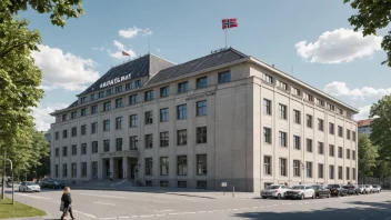 Et bilde av en regjeringsbygning som representerer Arbeidskraftmyndigheten i Norge.