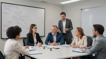 En gruppe sentralstyremedlemmer som diskuterer organisasjonens fremtid.