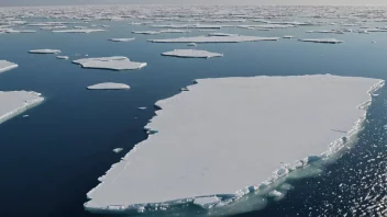 En stor, flat isflak som flyter på havet eller en innsjø.