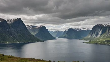 Et malerisk landskap av Indrelid, Norge.