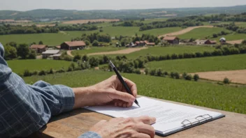 En person som signerer en kontrakt for å leie en gård eller eiendom