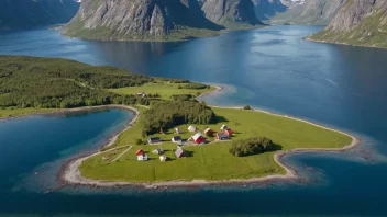 Flyfoto av Sagfjordbotns, en gård i Nordland