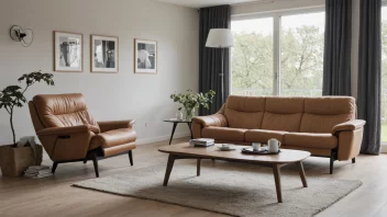 En koselig stue med en Ekornes-sofa.