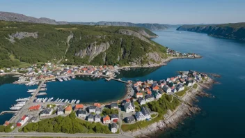 Flyfoto av Risør, en sjarmerende kystby i sørlige Norge