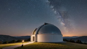 Et moderne observatorium med en stor teleskop.