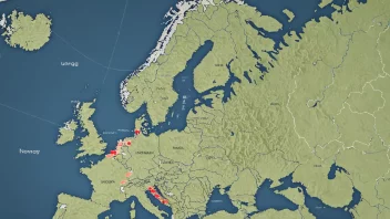 Et kart over Norge som viser mangfoldet av språk og dialekter over hele landet.