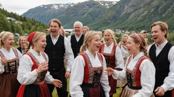 En tradisjonell norsk folkedansforestilling.