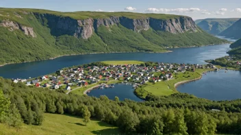 Et malerisk landskap av Grønningen, som viser dets naturskjønnhet og rolige atmosfære.