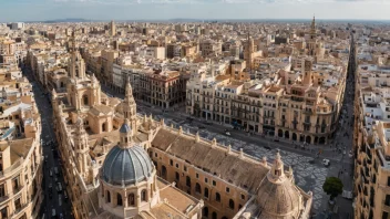 Et panoramabilde av byen Valencia i Spania, som viser dens vakre arkitektur og levende kultur.