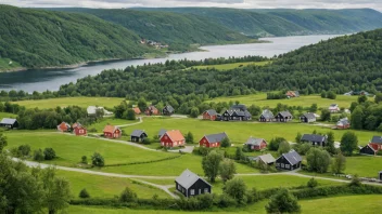 Et naturskjønt bilde av Hognestad, som viser stedets naturlige skjønnhet og landlige omgivelser.