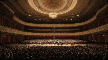 Et konserthus fylt med mennesker som nyter en klassisk musikkforestilling.