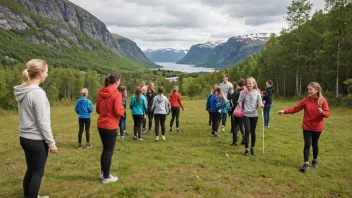 En leirskole i Norge, hvor elever og lærere deltar i utendørsaktiviteter og læringsopplevelser i naturen.