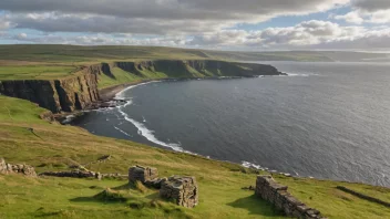 Orknøyene, en gruppe øyer som ligger nordøst for Skottland, kjent for sin rike historie og vakre naturlandskap.