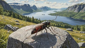 En illustrasjon av en torvveske, en type insekt, i sin naturlige habitat.