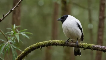 En liten, hvit fugl som sitter på en gren i skogen.