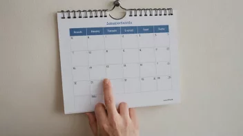 En person som holder en kalender med forhåndsavtalte møter.