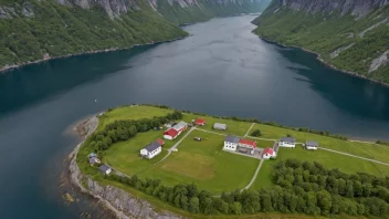 En liten gård i en fjord i Vestland