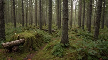 Et pittoreskt norsk skoglandskap med en mengde naturlige ressurser.