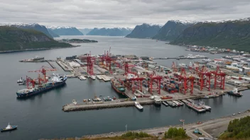 Et kystanlegg for å bringe ressurser eller varer fra havet til land.