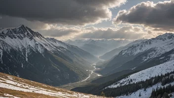 Et bilde som viser ulike uteklima i et fjellområde.