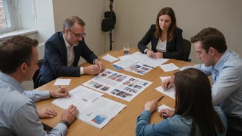 En gruppe mennesker samlet rundt et bord, planlegger og diskuterer sin valgkampstrategi.