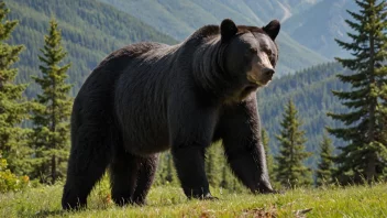 En majestetisk svartbjørn i sitt naturlige habitat.