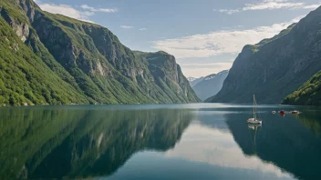 En åndeløs utsikt over Valnesfjorden, som viser dens naturlige skjønnhet og ro.