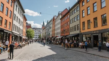 En travel gate i Grunerløkka med mennesker som går og handler