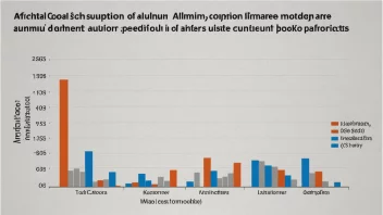 En graf som viser det totale forbruket av aluminium, med en bakgrunnsbilde av aluminiumprodukter eller en fabrikk.