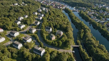 Flyfoto av Skøyenåsen bydel i Oslo.