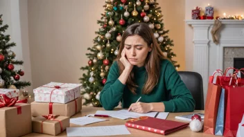 En person som føler seg stresset under julesesongen.