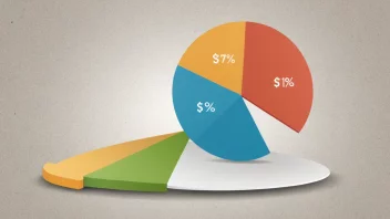 En illustrasjon av en kakediagram med en uthevet del, som representerer en budsjettandel.