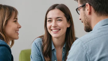 En person som prøver å overbevise en annen person med et sjarmerende smil